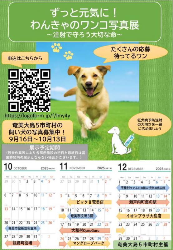 ずっと元気に！わんきゃのワンコ写真展～注射で守ろう大切な命～チラシ