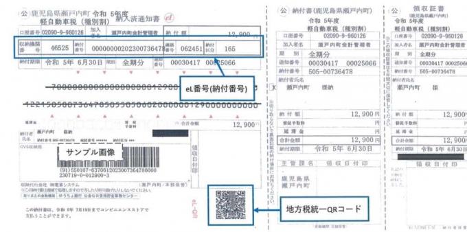 ご利用可能な納付書の例