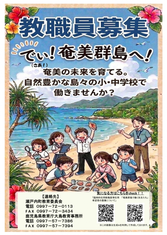教職員募集「でぃ！奄美群島へ！」